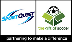 The gift of soccer logo dual brand sportquest