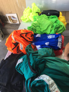 GOS Donation 09 Ecuador Gear Collection Event - Gift of Soccer Newly Received Donation of Pinnies