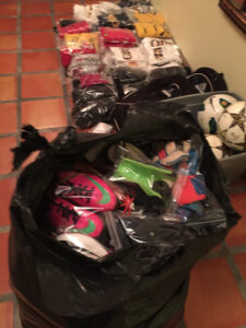 GOS Donation 07 Mexico Gear Collection - Soccer Gear Sorted and Packaged
