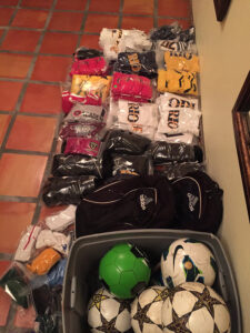 GOS Donation 07 Mexico Gear Collection - Soccer Gear Sorted and Packaged Jerseys and Soccer Balls