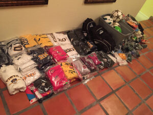 GOS Donation 07 Mexico Gear Collection - Soccer Gear Sorted and Packaged Jerseys and Soccer Balls and Cleats