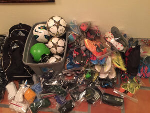 GOS Donation 07 Mexico Gear Collection - Soccer Gear Sorted Packed Soccer Balls and Cleats