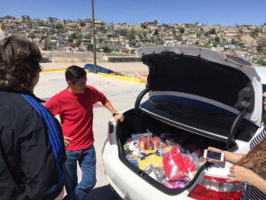 GOS Donation 07 Mexico Gear Transport - Receiving Team distributing Gear Delivered by Gift of Soccer Team