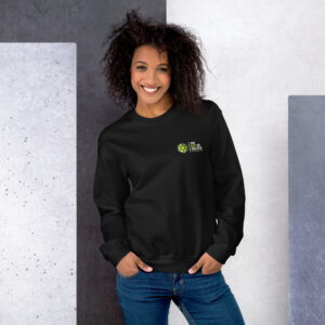 unisex crew neck sweatshirt black front 66a69c293b144