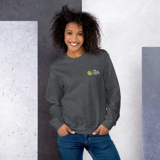 Unisex Crew Neck Left-Side Logo Dark Sweatshirts - Image 23