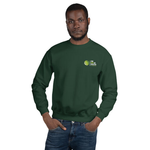 Unisex Crew Neck Left-Side Logo Dark Sweatshirts - Image 12