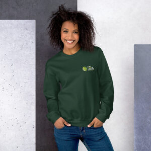unisex crew neck sweatshirt forest green front 66a69c29604ac
