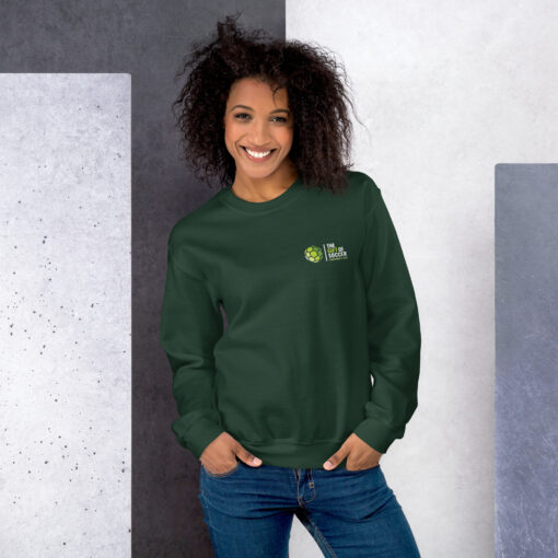 Unisex Crew Neck Left-Side Logo Dark Sweatshirts - Image 10