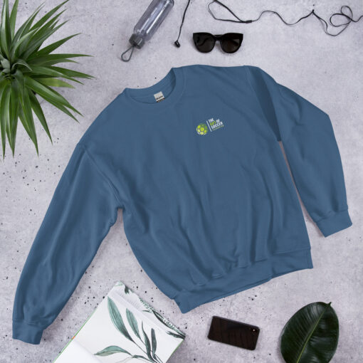 Unisex Crew Neck Left-Side Logo Dark Sweatshirts - Image 20