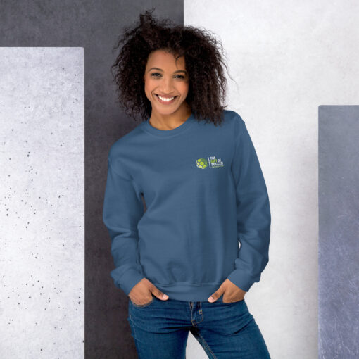 Unisex Crew Neck Left-Side Logo Dark Sweatshirts - Image 19
