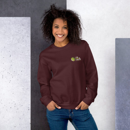 Unisex Crew Neck Left-Side Logo Dark Sweatshirts - Image 16