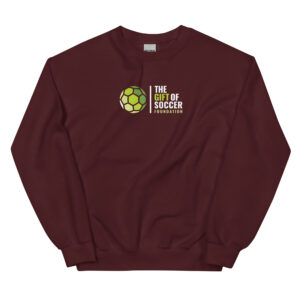 unisex crew neck sweatshirt maroon front 66a69dc0a5e2c