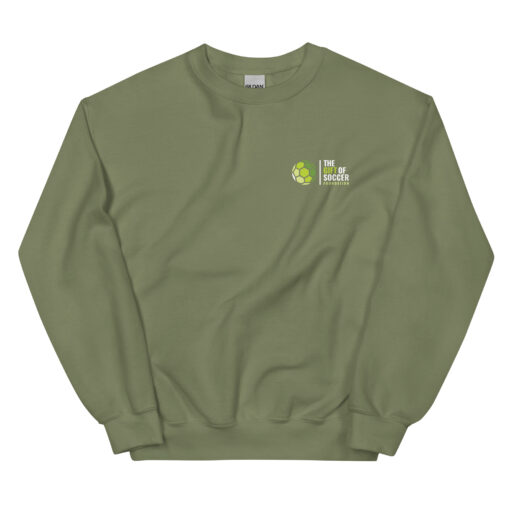 Unisex Crew Neck Left-Side Logo Dark Sweatshirts - Image 7