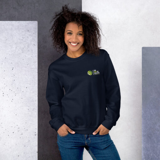 Unisex Crew Neck Left-Side Logo Dark Sweatshirts - Image 8