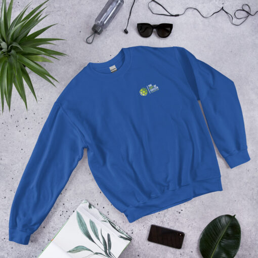 Unisex Crew Neck Left-Side Logo Dark Sweatshirts - Image 14