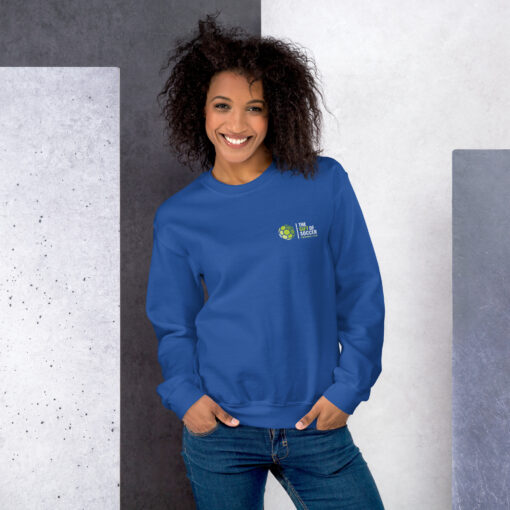 Unisex Crew Neck Left-Side Logo Dark Sweatshirts - Image 13