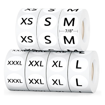 GOS Pack Kit Clothing Size Stickers Labels